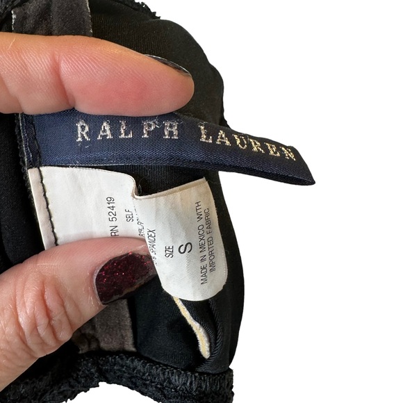 Ralph Lauren Bikini Top Womens Strapless Halter Crochet Light Padded Black Small - Picture 10 of 12